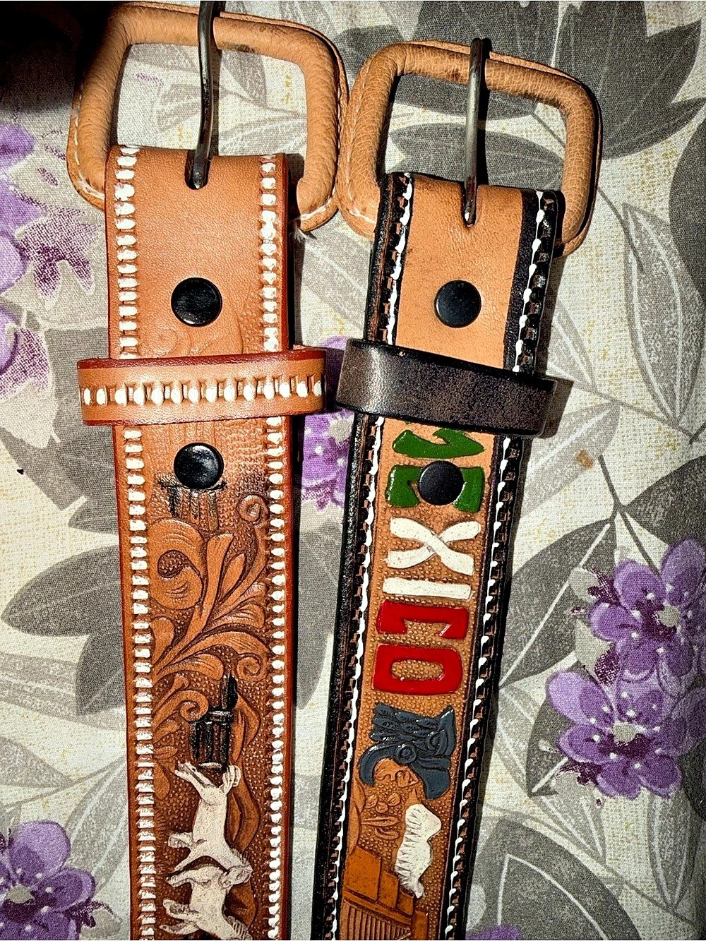 Western Leather-Style Belts in Brown & Black